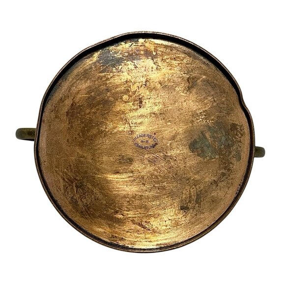 Vtg MCM O.H. Lagerstedt Swedish Hammered Copper Brass Covered Sugar Bowl - Picture 9 of 10